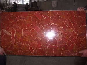 Red Agate Semiprecious Stone Slab