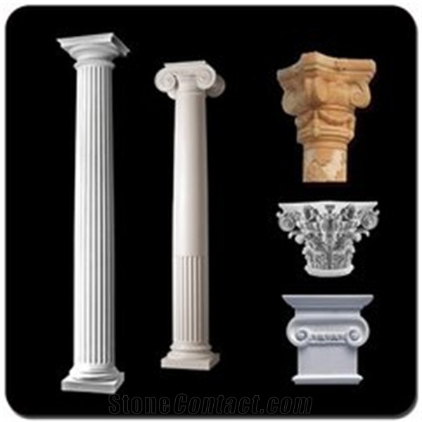 Supply Natural Stone Columns&Pedestal, White Marble Columns
