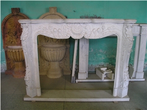 White Marble Fireplace Mantle, White Marble Fireplaces