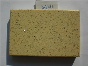 Yellow White Artificial Quartz Slabs