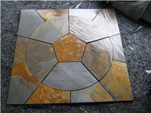 Chinese Rusty Slate Patio Garden Circle Paving