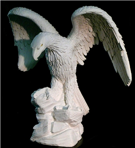 Carved Outdoor Granite Stone Eagle, Grey Granite Sculpture & Statue