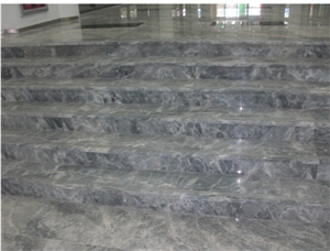 Silver Mink Grey Marble Stair Stone Staircase