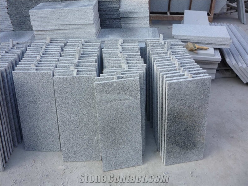 G603 Granite Flamed Slab & Tile, China White Granite