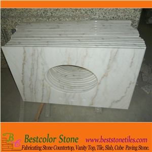 China Cararra White Marble Vanity Tops for Bathroom