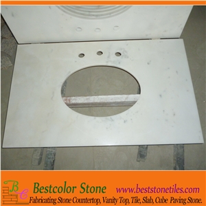 China Cararra White Marble Vanity Tops for Bathroom