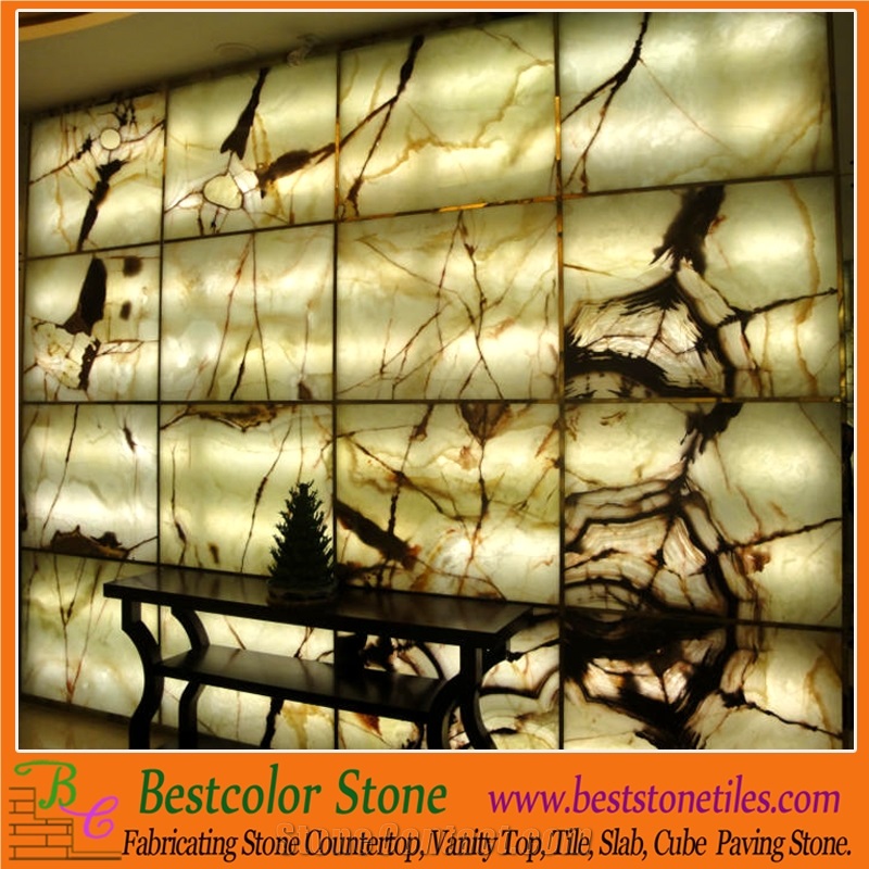 Glass Onyx Backlit Panel with Led Light for Bathroom, Bars, Hotel, Decoration Use