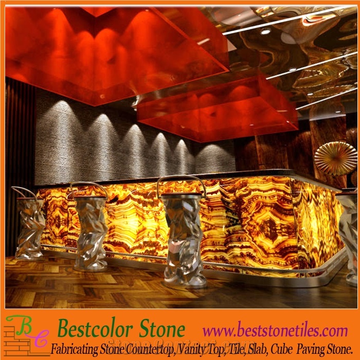 Panel 3mm Onyx Laminated 9mm Glass with Back-Lit Panel for Wall Cladding Hotel Project