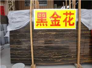 China Black and Gold Marble Slabs & Tiles