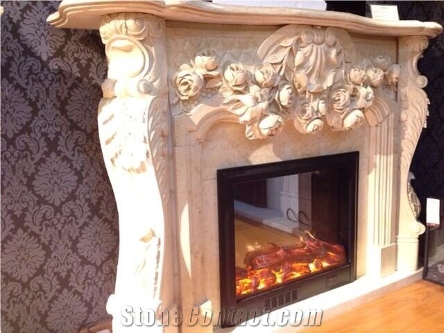 Hebei White Marble Fireplace Mantel