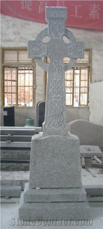 Granite Die with Cross, G603/G614c Grey Granite Monument & Tombstone