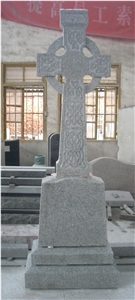 Granite Die with Cross, G603/G614c Grey Granite Monument & Tombstone