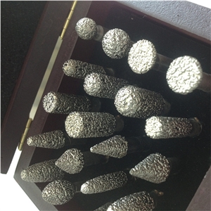 2014 High Quality Stone Carving Diamond Burr Vacuum Brazed Diamond Engraving Bits 20 Pcs a Set