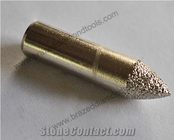 Conical Diamond Brazed Burrs for Carving Stone