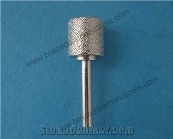 Flat Cylindrical Diamond Brazed Burrs for Carving Stone