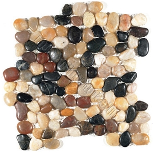 Polished River Rock Pebble Stone Mosaic