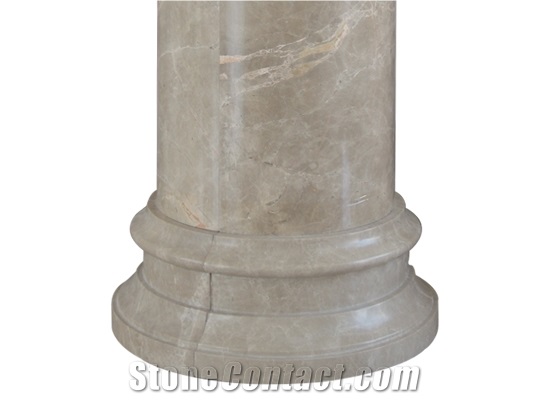 Wellest Beige Marble Column Pedestal,Pillar Base,Column Base,Model Pf017