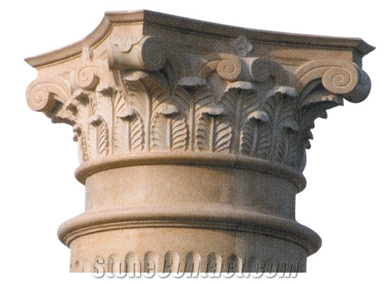 Wellest Beige Marble Column Top,Pillar Cap,Model Pc017