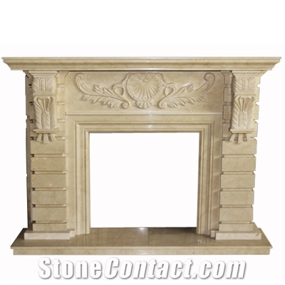 Wellest Beige Marble Fireplace Model No.Sfp008