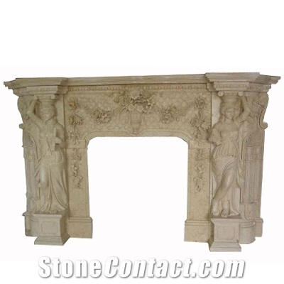 Wellest Beige Marble Fireplace Model No.Sfp022