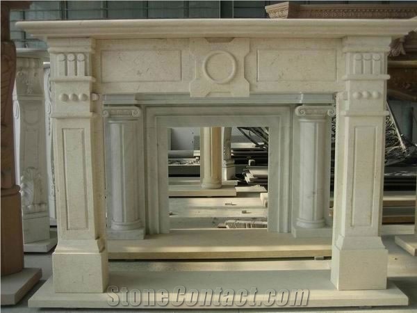 Wellest Beige Marble Fireplace Model No.Sfp029