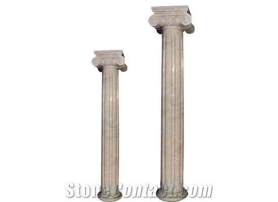 Wellest Beige Marble Solid & Hollow Configuration Antique Roman Columns, Greek Columns,Model Rp002