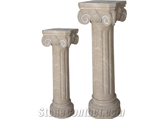 Wellest Beige Marble Solid & Hollow Configuration Antique Roman Columns, Greek Columns,Model Rp015