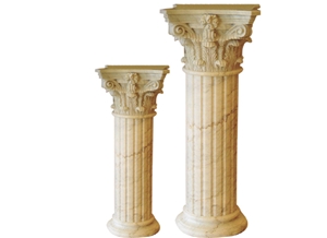 Wellest Beige Marble Solid & Hollow Configuration Antique Roman Columns, Greek Columns,Model Rp016