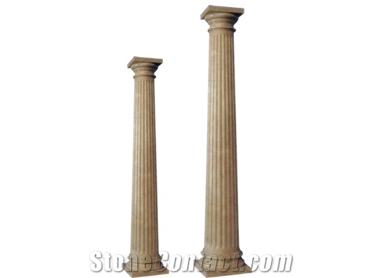 Wellest Beige Marble Solid & Hollow Configuration Antique Roman Columns, Greek Columns,Model Rp021