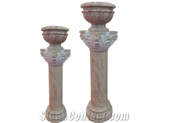 Wellest Beige Marble Solid & Hollow Configuration Antique Roman Columns, Greek Columns,Model Rp034