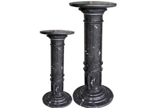 Wellest Black Marquina Marble Solid & Hollow Configuration Antique Roman Columns, Greek Columns,Model Rp020
