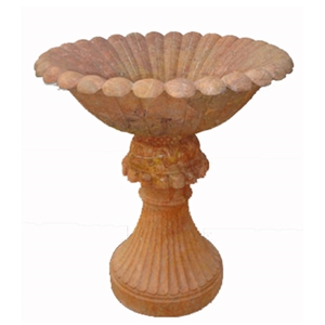 Wellest Copper Yellow Marble Flower Pot,Natural Stone Outside Garden Flower Pot,Item No.Sgp010