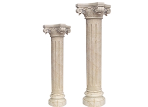 Wellest Cream Marfil Marble Solid & Hollow Configuration Antique Roman Columns, Greek Columns,Model Rp003