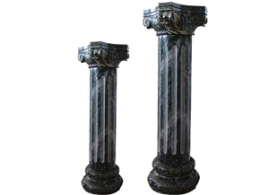 Wellest Dark Green Marble Solid & Hollow Configuration Antique Roman Columns, Greek Columns,Model Rp018