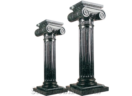 Wellest Dark Green Marble Solid & Hollow Configuration Antique Roman Columns, Greek Columns,Model Rp019