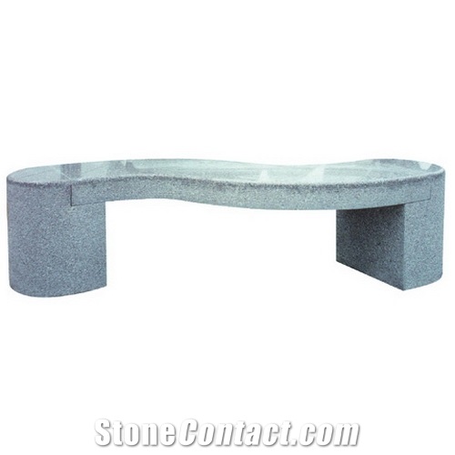 Wellest G603 China Rosa Beta Luner Pearl Grey Granite Bench & Chair,Exterior & Outside Garden Bench, Flamed Surface,Model No.Stc013