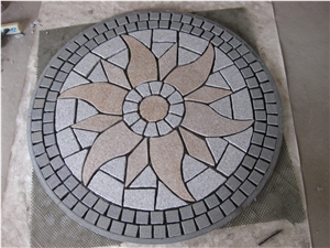 Wellest G603 G654 G682 Mixed Granite Paver Pattern ,Meshed Paving Stone ,Top Flamed, Sides Natural, Bottom Sawn Cut,Mg-117