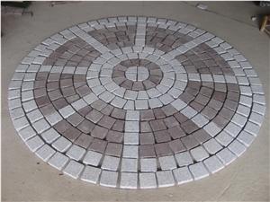 Wellest G603 G658 Mixed Granite Paver Pattern ,Meshed Paving Stone ,Mosaic Cube Stone,Top Flamed, Bottom Saw Cut,Other Natural,Mg-130