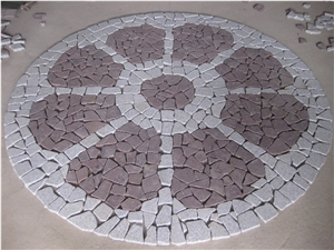 Wellest G603 G658 Mixed Granite Paver Pattern ,Meshed Paving Stone ,Top Flamed,Bottom Saw Cut, Other Natural,Mg-129