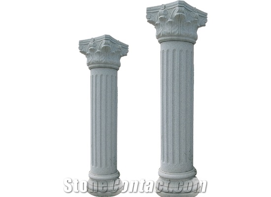 Wellest G603 Luner Pearl China Rosa Beta Granite Solid & Hollow Configuration Antique Roman Columns, Greek Columns,Flamed Surface,Model Rp004