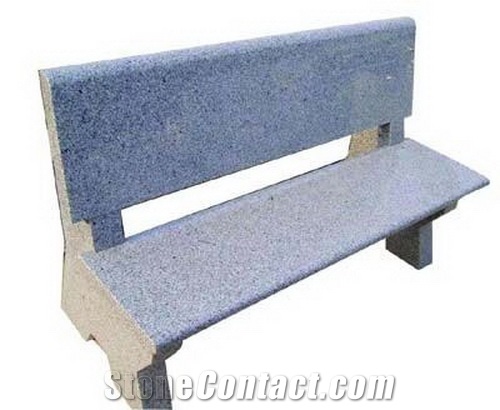 Wellest G654 Sesame Black Granite Bench and Chair,Exterior & Outside Garden Chair&Bench,Flamed Surface,Model No.Stc003