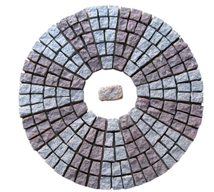 Wellest G658 G603 Mixed Meshed Granite Paving Stone,Cobble and Cube Stone on Meshed,Five Faces Natural,Bottom Saw Cut Mg-058