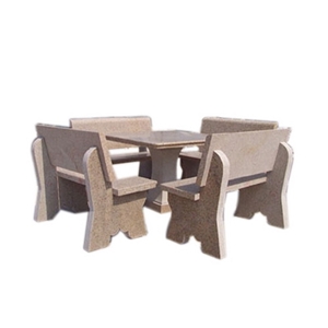 Wellest G682 Sunset Gold Granite Exterior & Outside Garden Square Table and Chair, Model No.Stc015