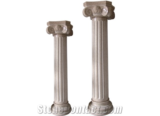 Wellest G682 Sunset Gold,Sunset Yellow,Rusty Yellow Granite Solid & Hollow Configuration Antique Roman Columns, Greek Columns,Model Rp023