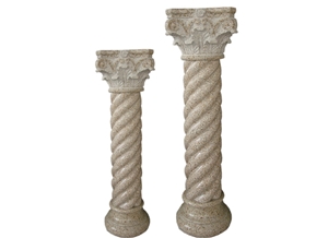 Wellest G682 Sunset Gold,Sunset Yellow,Rusty Yellow Granite Solid & Hollow Configuration Antique Roman Columns, Greek Columns,Modelrp014