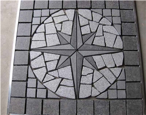 Wellest G684 G603 Mixed Granite Paver Pattern ,Meshed Paving Stone,Top Flamed,Sides Natural,Mg-90