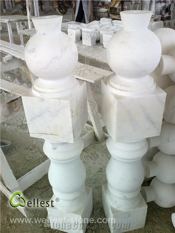 Wellest M500 Guangxi White Marble Baluster,Balustrade,China White Marble Baluster