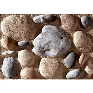 Wellest Manmade Artificial Pebble Stone for Wall Cladding, Fireplace Surround Item No. Wte-05