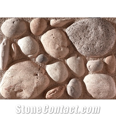 Wellest Manmade Artificial Pebble Stone for Wall, Fireplace Breast,Item No. Wte-02
