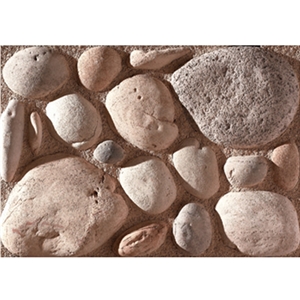 Wellest Manmade Artificial Pebble Stone for Wall, Fireplace Breast,Item No. Wte-02